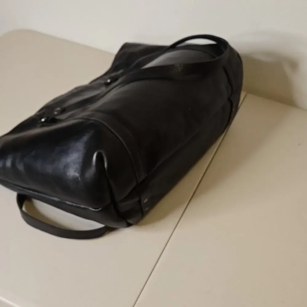 Patricia Nash Benvenuto Large Tote Handbag Double Twist Lock Black Leather - Picture 7 of 10